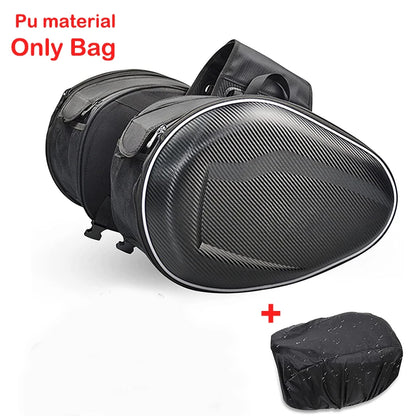 Motorcycle Saddle Bag Waterproof Riding Travel Bag with Rain Cover One Pair Short Eye-Catching Design for Motorbike Helmet