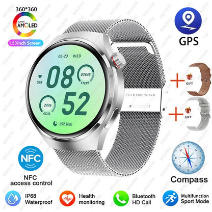 For Huawei GT4 PRO Smart Watch Men Watch 4 Pro AMOLED HD Screen Bluetooth Call GPS NFC Heart rate waterproof SmartWatch 2024 New-EXPROTAS