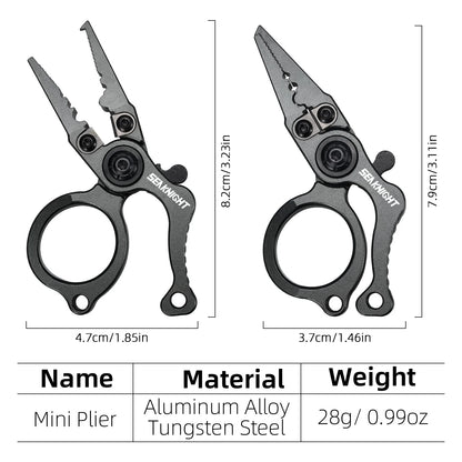 SeaKnight Mini Fishing Pliers, Aluminum Alloy, Tungsten Steel Blade Hook Remover Line Cutter