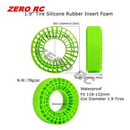 RC Crawler Tire Inserts Silicone Rubber Foam 1/10 Fit 1.9" 2.2" Wheels