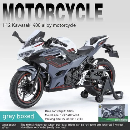 1:12 Kawasaki Motorcycle Die-cast Model - Sound & Light Effects - Authentic Details - Fun for Kids & Motorcycle Lovers-EXPROTAS