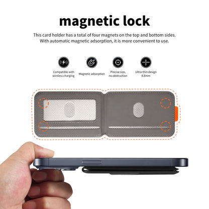 Magnetic Phone Card Holder Wallet PU Leather RFID Wireless Charging Case