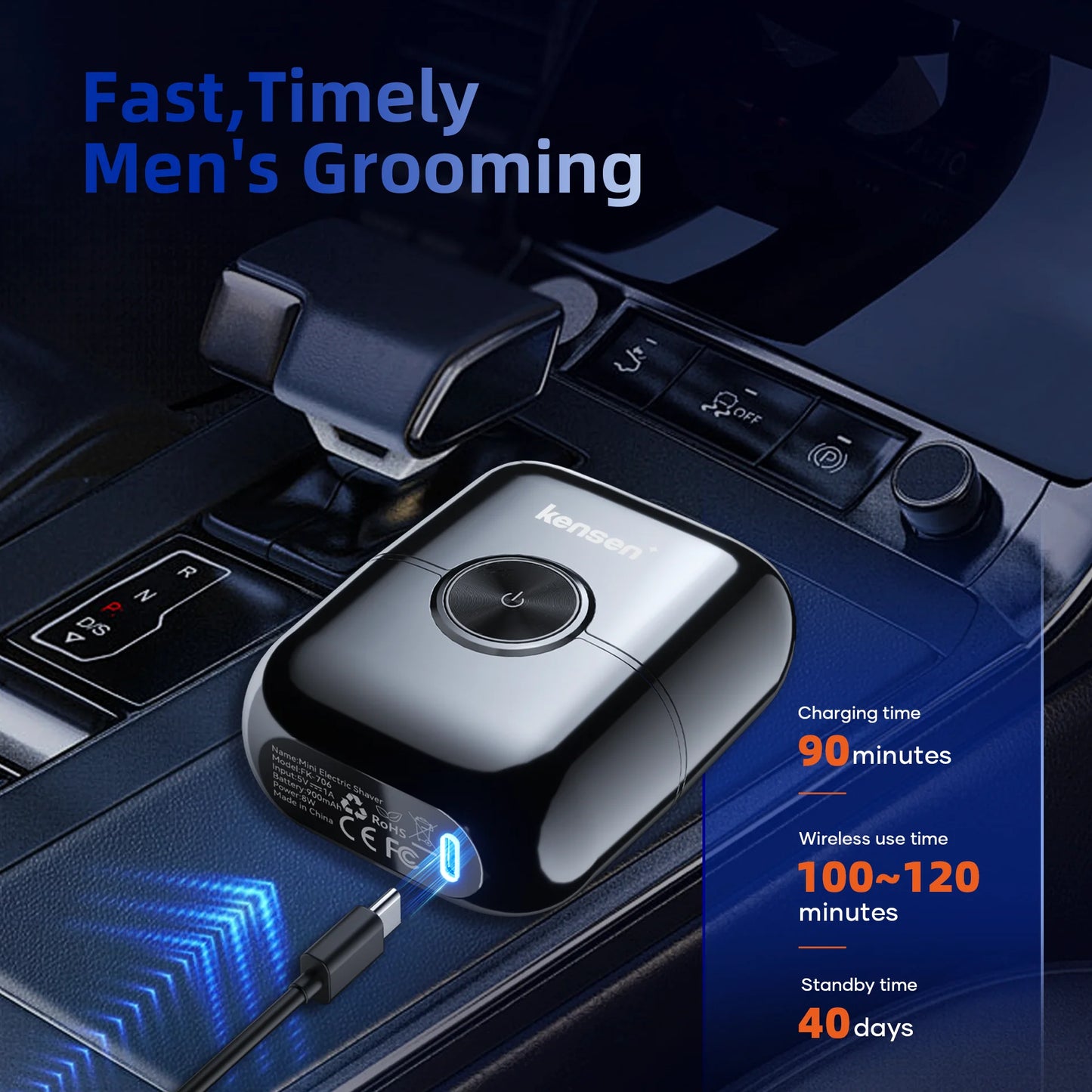 Portable Mini Electric Shaver for Men USB Rechargeable Travel Razor 8000RPM