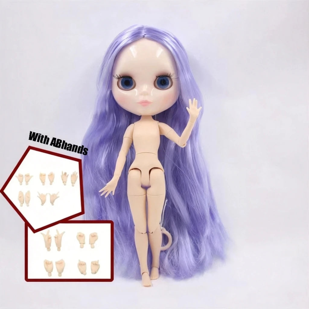 ICY DBS Blythe Doll White Skin Joint Body Long Colourful Hair Glossy Face