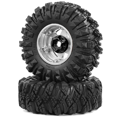 RS 1.9 Inch 110mm Rubber Tires+metal Wheel Hub For 1/10 Rc Crawler Car Traxxas Trx4 Trx6 Axial Scx10 90046 Redcat Yikong Rc4wd