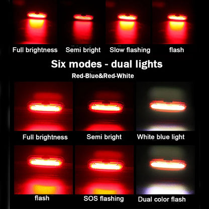 Bicycle Light LED Rear Tail Lamp Waterproof USB Rechargeable Bike Safety