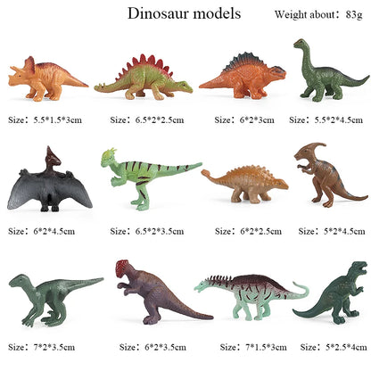 Jurassic Dinosaur 12PCS Action Figures T-Rex Velociraptor Kids Toy Set