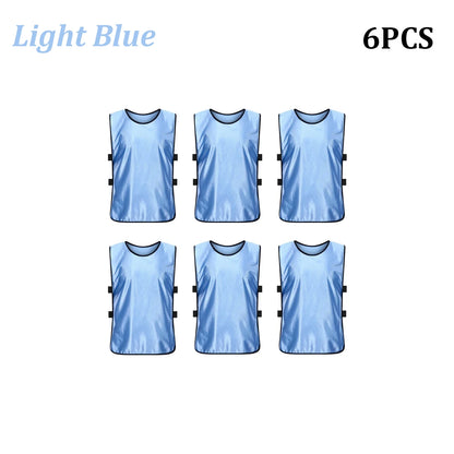 6PCS Pinnies Quick Drying Soccer Football Training Vests Youth Sports