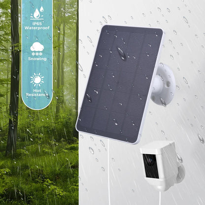 20W 5V Solar Panel Charger for Ring Spotlight/Stick Up Cam 3.5x1.35mm