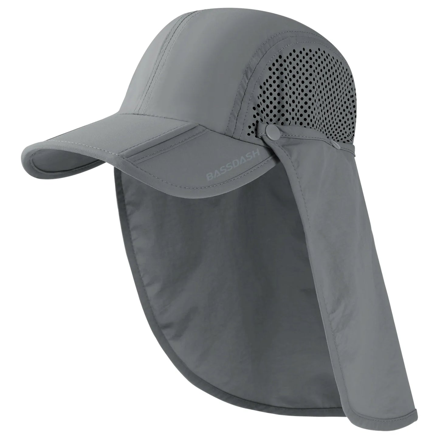 BASSDASH UPF 50+ Fishing Hat Foldable Cap with Removable Neck Flap