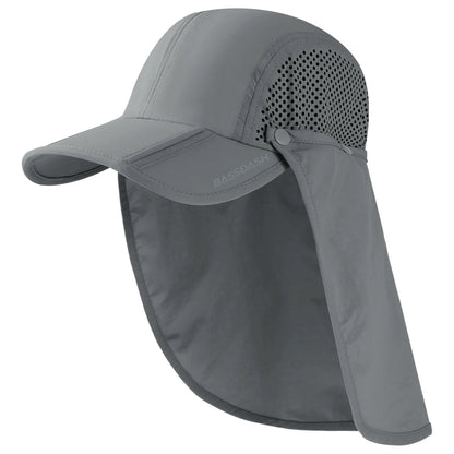 BASSDASH UPF 50+ Fishing Hat Foldable Cap with Removable Neck Flap
