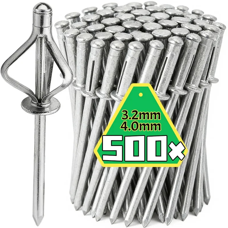 50/500x Chassis Cabinet Sheet Blind Pop Rivets Aluminium Large Head Fasteners
