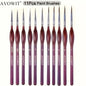 11pcs Detail Brush Set Micro Fine Art Brushes for Painting Miniature Models