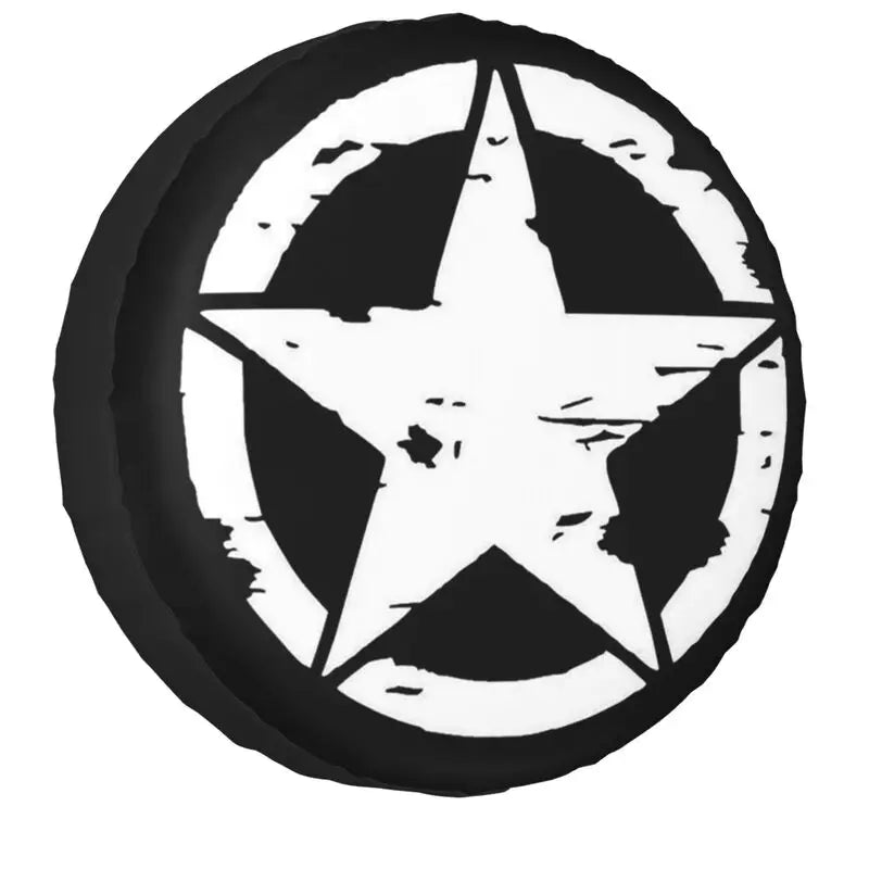 Military Tactical Skull Star Spare Tire Cover Dust-Proof Wheel Tire Cover Protector for Jeep SUV RV Trailer Car 14 15 16 17 Inch-EXPROTAS