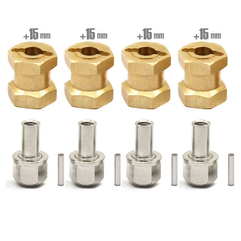 4pcs 12/15/17mm Wheel Hex Adapters for 1/10 RC Crawler TRX4 SCX10 D90 D110