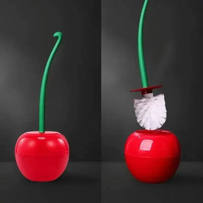 Red Toilet Brush Cherry Shape Holder Set Creative Bathroom Cleaning Accessories