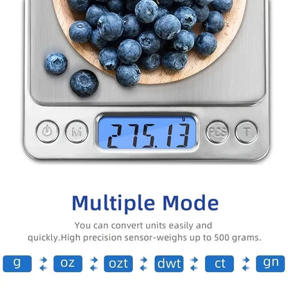 Digital Kitchen Scale Stainless Steel LCD Display Food Weighing Cooking 3kg