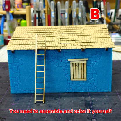 1/35 Model Building Architecture House Diorama Kit - 20 Pieces