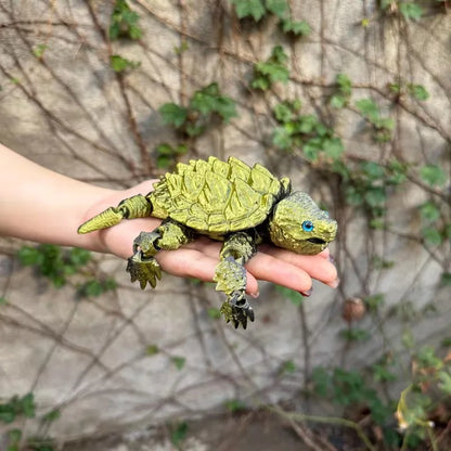 New 3D Printed Alligator Snapping Turtle with Flexible, Movable Joints And an Open Mouth - A Popular Gift And Desktop Ornament