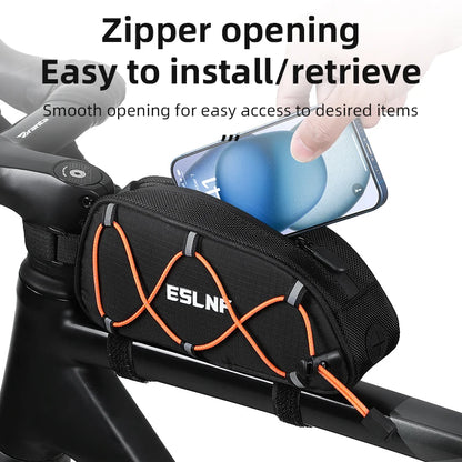 Reflective Bike Front Tube Bag ESLNF Frame Storage Pouch