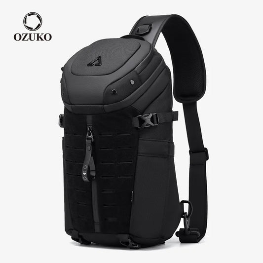 OZUKO Waterproof Men's Shoulder Bag Large Capacity Fashion Quality Chest Bag Short Trip Messenger Sling Crossbody Bag