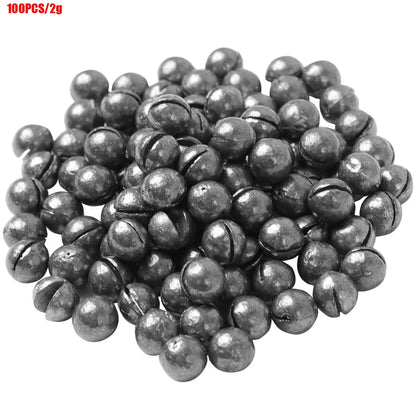 100Pcs Fishing Lead Split Shot Sinkers Round Weights for Tackle