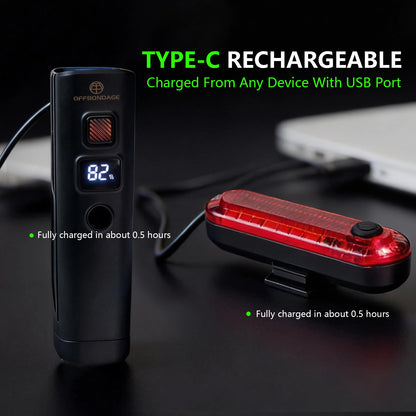 Bicycle Light Waterproof Rechargeable LED Bike Headlight MTB Road Lamp