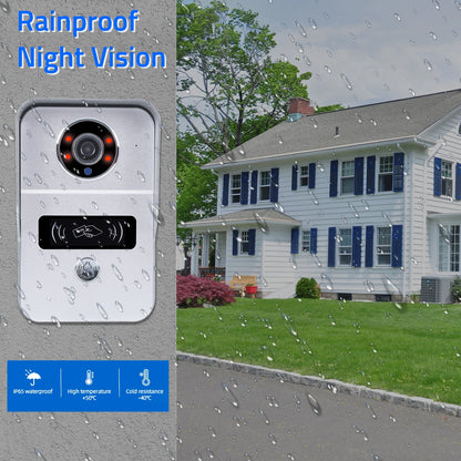 Wireless Wifi Video Doorbell System, 1080P Doorphone Door Camera, 7 Inch Touch Screen, Video Intercom 32GB SD card for Home-EXPROTAS