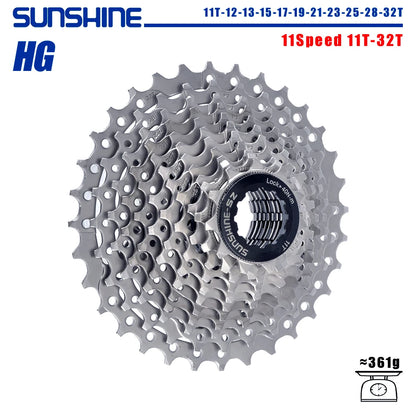 SUNSHINE Road Bike Cassette for Shimano HG 8–12 Speed Multiple Ratios - EXPROTAS