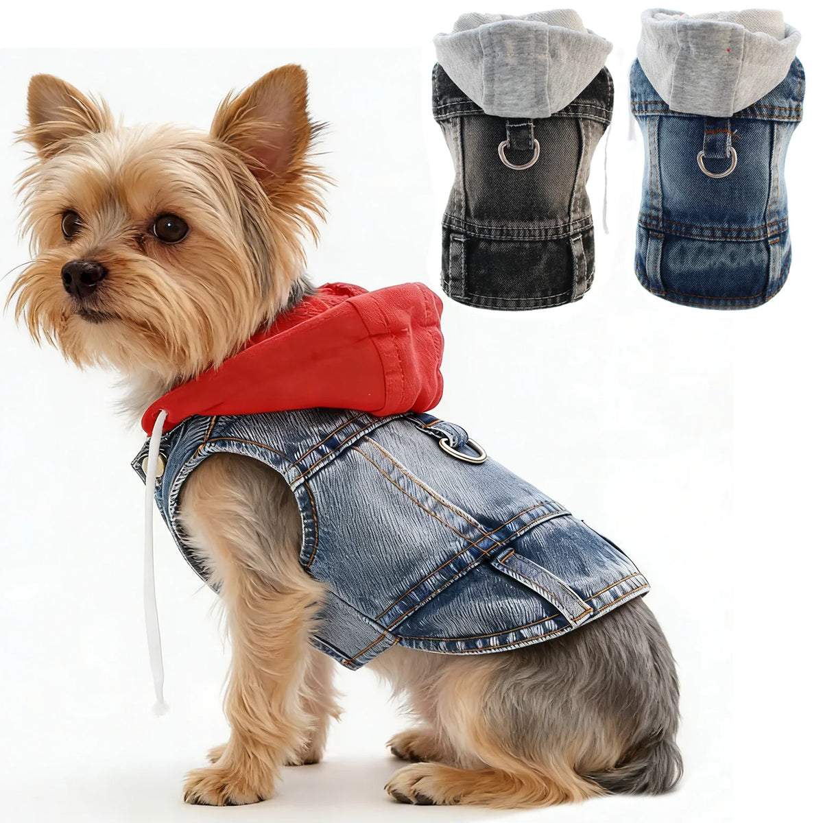 Puppy Denim Coat Jacket for Small Medium Dogs Pet Clothing Vest