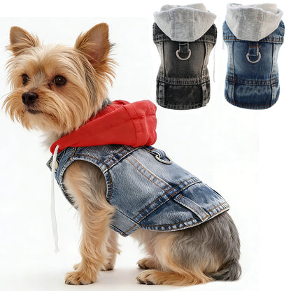Puppy Denim Coat Jacket for Small Medium Dogs Pet Clothing Vest
