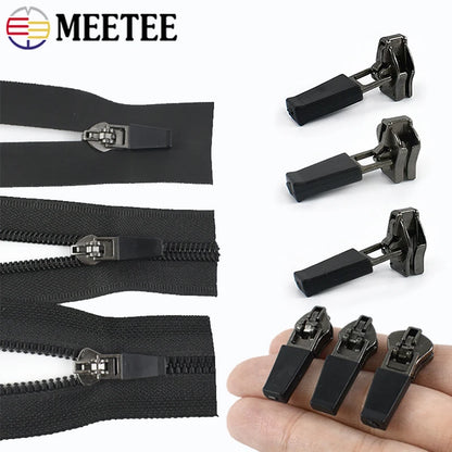 10/20/50Pcs 3# 5# Nylon Zipper Slider Formal/Reverse Zippers Head Resin Zip Tent Invisible Zips Pull Repair Kit Sewing Accessory