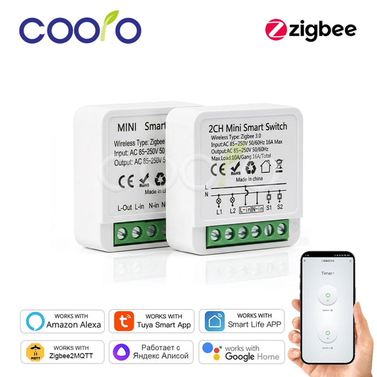 Smart Switch 16A Zigbee Relay Module Mini DIY for Alexa Google Home