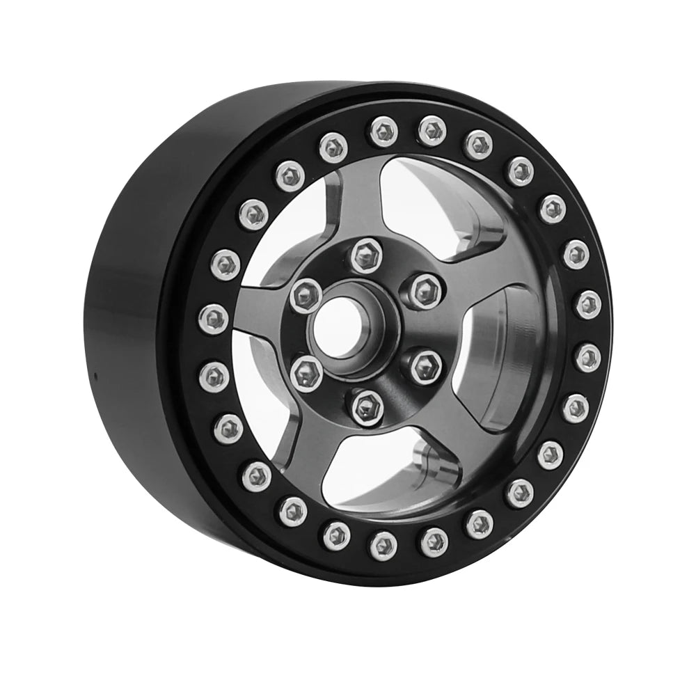 Universal 1/10 RC Crawler 1.9" Beadlock Wheels Aluminum 5-Spoke