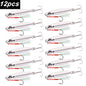 12Pcs Fishing Lure Metal Jigs Spoon Bait 40g 30g 20g 15g Mackerel Bass