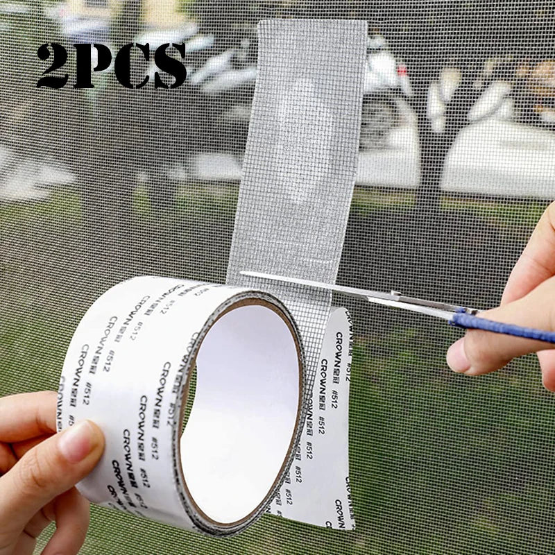 2Pcs Screen Repair Tape Self-Adhesive Fiberglass Window Patch Mesh