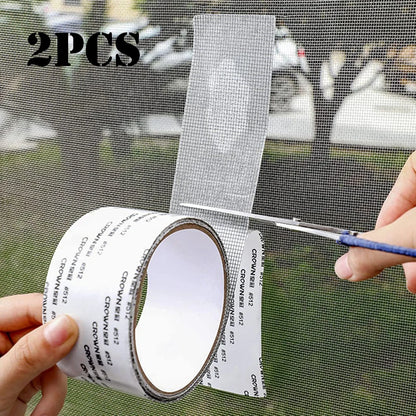 2Pcs Screen Repair Tape Self-Adhesive Fiberglass Window Patch Mesh
