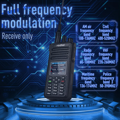 Radtel RT-730 10w Air Band Walkie Talkie Full Band Amateur Ham 199CH  HT USB-C Battery NOAA FM AM UHF VHF Satcom-EXPROTAS