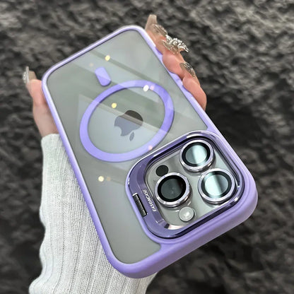 Clear Shockproof Ring Stand Case for iPhone 11-16 Pro Max Lens Protection