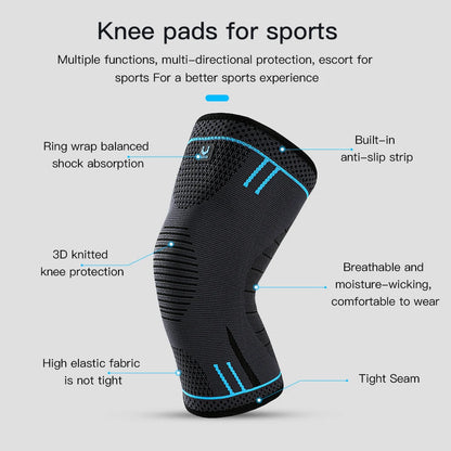 Compression Knee Brace Sleeve Elastic Support Pad for Gym Running Basketball