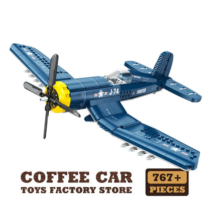 Military Fighter Jet MOC Building Blocks 3D Warplane Model Creative Kids Boys Gift DIY