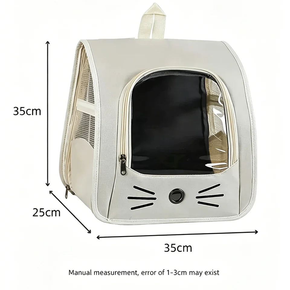 Breathable Travel Bag Carrier Backpack for Cats & Small Dogs Transparent
