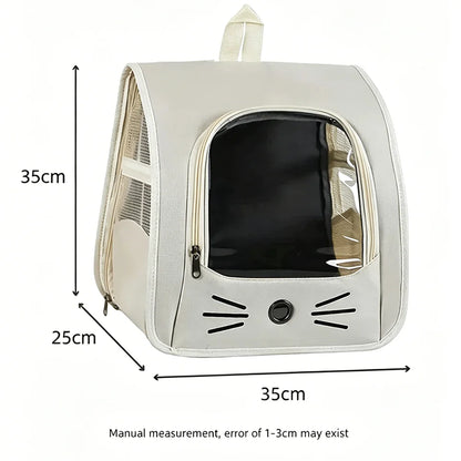 Breathable Travel Bag Carrier Backpack for Cats & Small Dogs Transparent