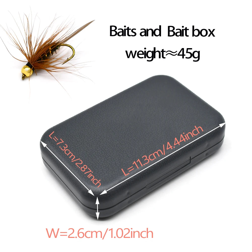 32Pcs Fly Box Assorted Fishing Flies Nymphs Dry Wet Streamers Lures