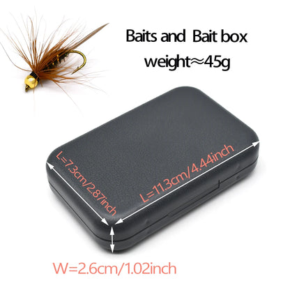 32Pcs Fly Box Assorted Fishing Flies Nymphs Dry Wet Streamers Lures