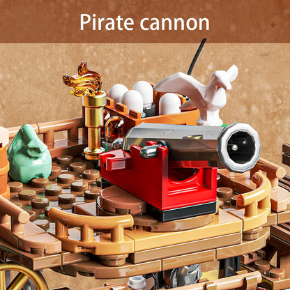 Pirate Ship Building Toys, Pirate Wharf Themed City Store Building Bricks Sets for Boys Age 8-12,868 Pieces, Advent Calendar-EXPROTAS