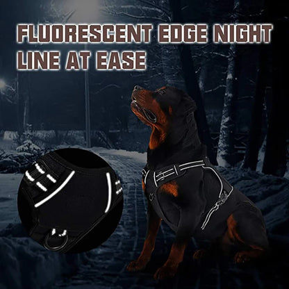 1Pc Dog Tactical Harness Adjustable Military Vest Reflective Handle Large