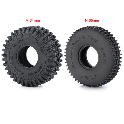 YEAHRUN 4Pcs 1.0inch Soft Rubber Wheel Tires 50/54/58/62/64/65mm for TRX-4M 1/18 Axial SCX24 1/24 RC Crawler Car Upgrade Parts-EXPROTAS