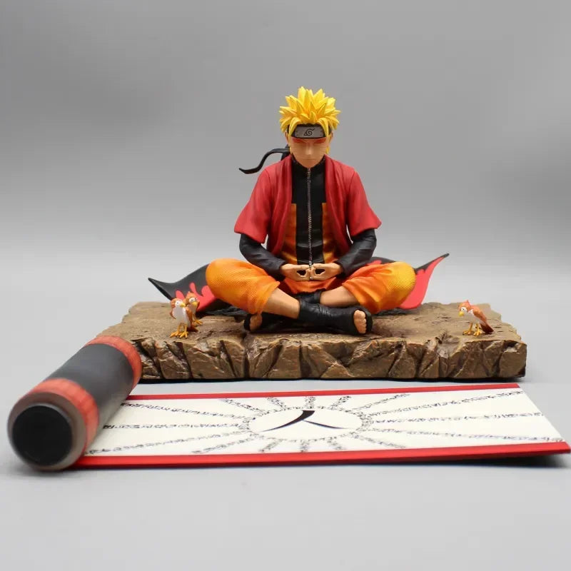 Naruto Uzumaki 16cm Anime Figure Sitting Meditation PVC Statue Collectible Toy