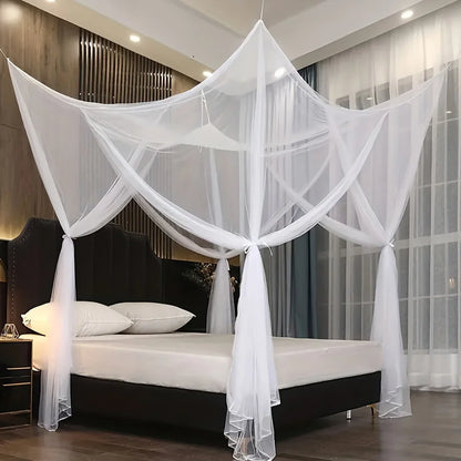 Large 4-Door Mosquito Net Breathable Polyester Mesh Outdoor Camping Insect Tent